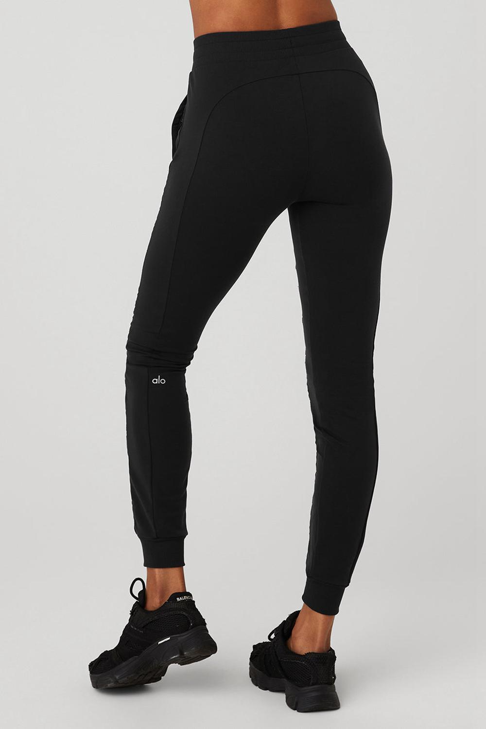 Pantalon Alo Yoga Airbrush Winter Warm High-Waist Moto Mujer Negras | Colombia  BIXO-74581