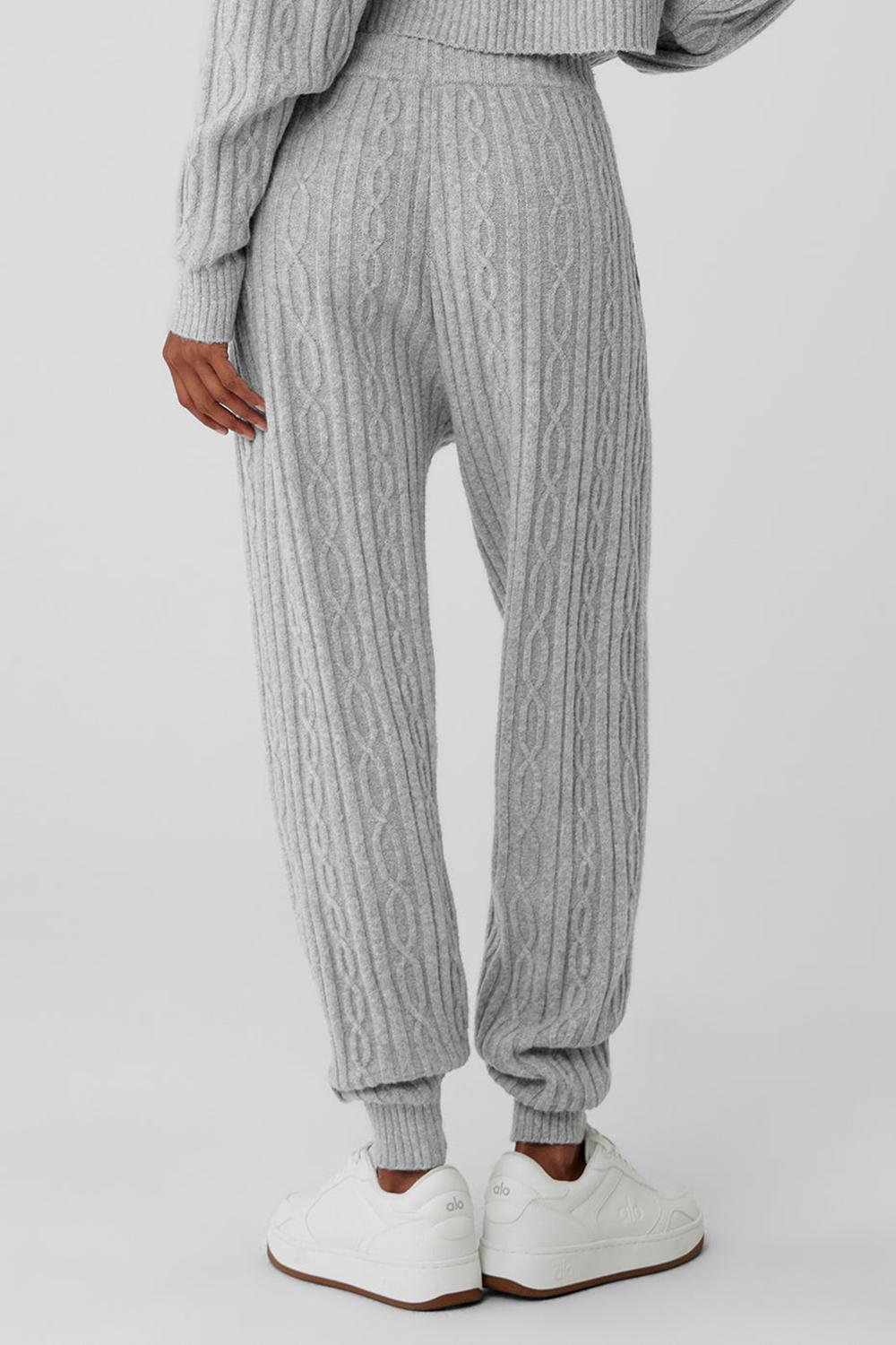 Pantalon Alo Yoga Cable Knit Winter Bliss Mujer Gris | Colombia  LVYZ-46251