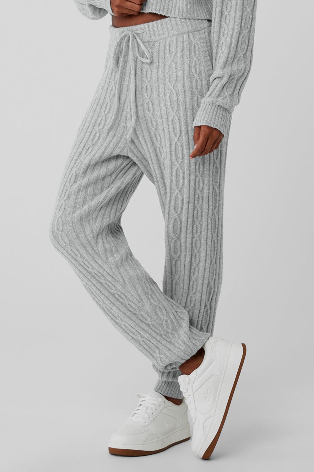 Pantalon Alo Yoga Cable Knit Winter Bliss Mujer Gris | Colombia  LVYZ-46251
