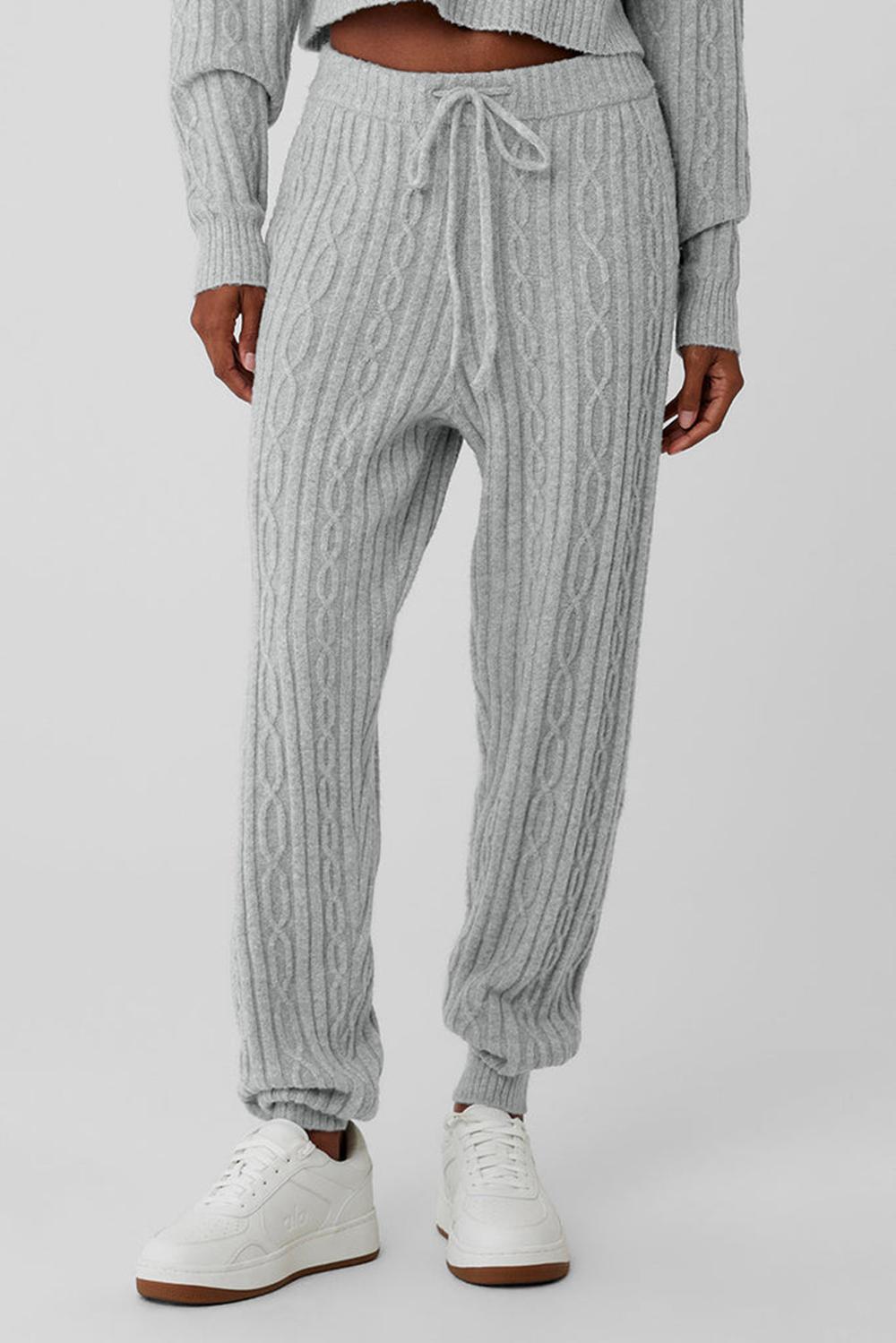 Pantalon Alo Yoga Cable Knit Winter Bliss Mujer Gris | Colombia  LVYZ-46251