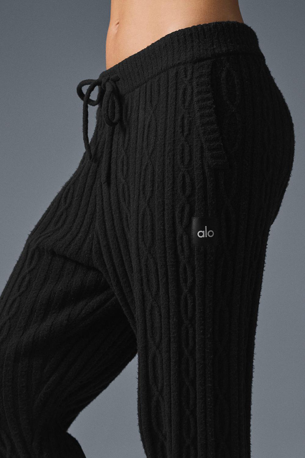 Pantalon Alo Yoga Cable Knit Winter Bliss Mujer Negras | Colombia  UOSF-94320