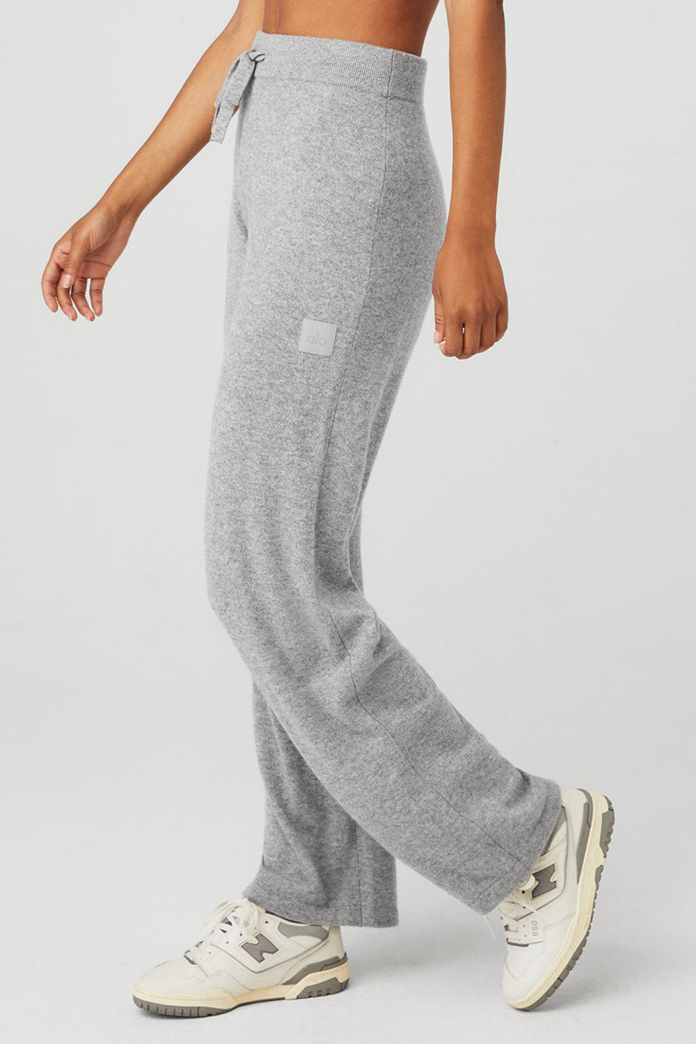 Pantalon Alo Yoga Cashmere High-Waist Jet Set Wide Leg Mujer Gris | Colombia  PBOW-42017