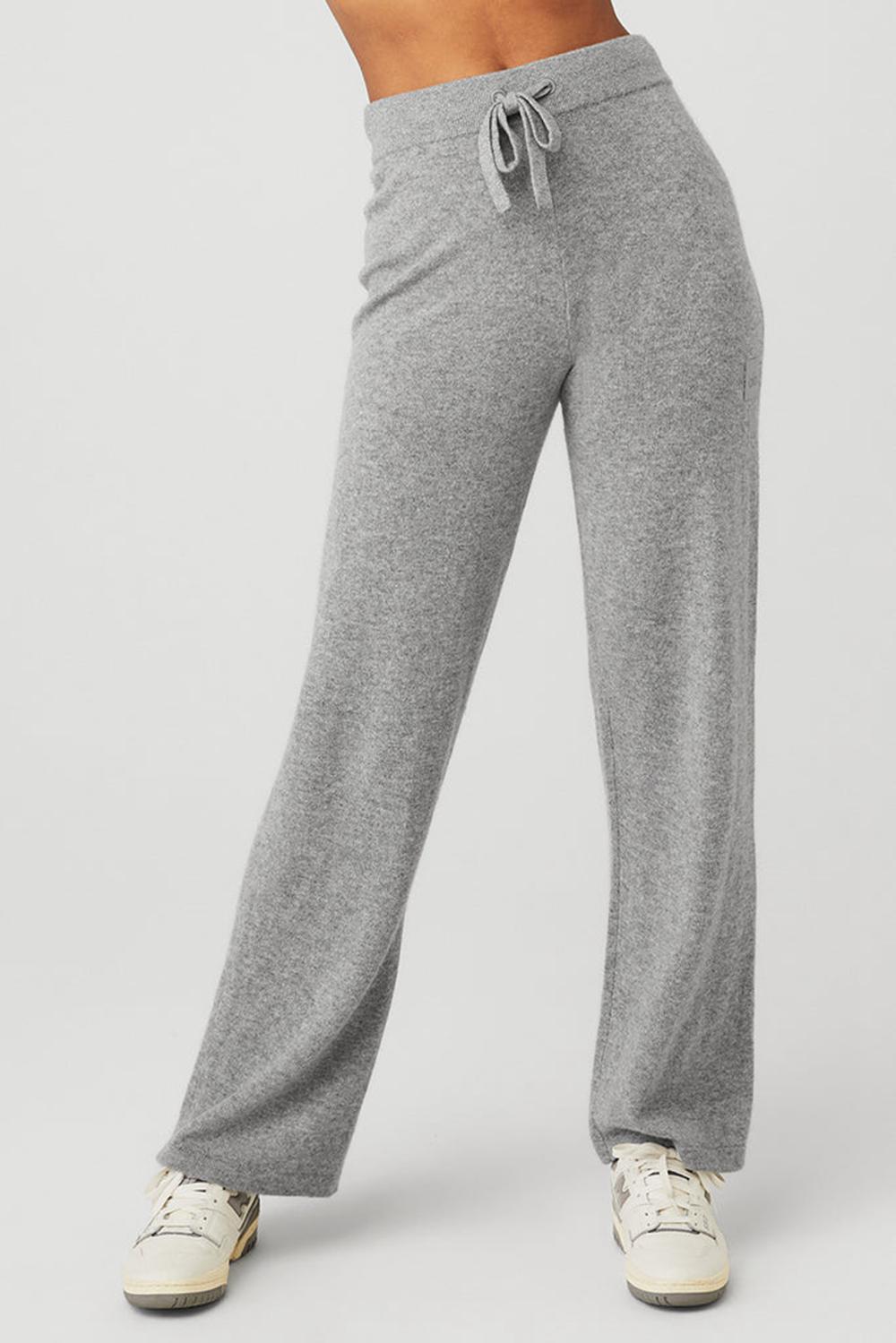 Pantalon Alo Yoga Cashmere High-Waist Jet Set Wide Leg Mujer Gris | Colombia  PBOW-42017