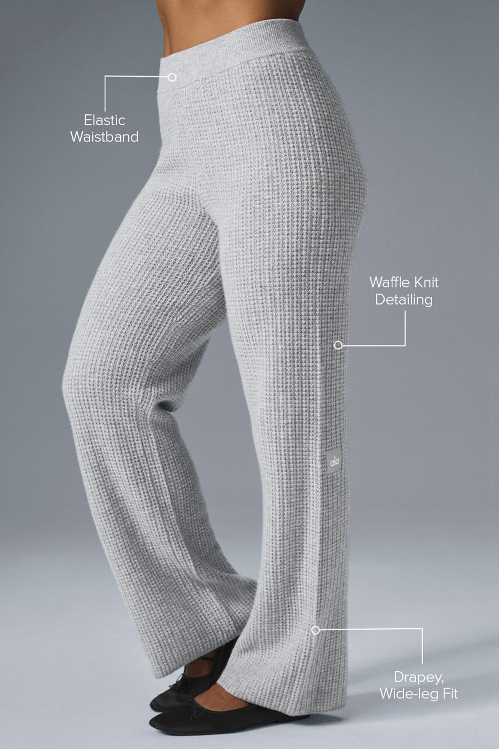 Pantalon Alo Yoga Cashmere High-Waist Plush Waffle Mujer Gris | Colombia  LQBV-41957