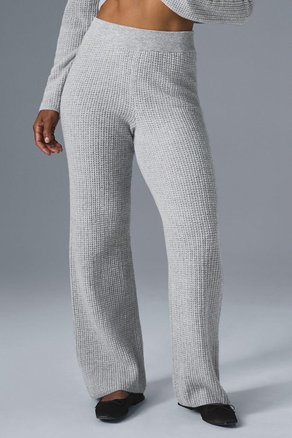 Pantalon Alo Yoga Cashmere High-Waist Plush Waffle Mujer Gris | Colombia  LQBV-41957