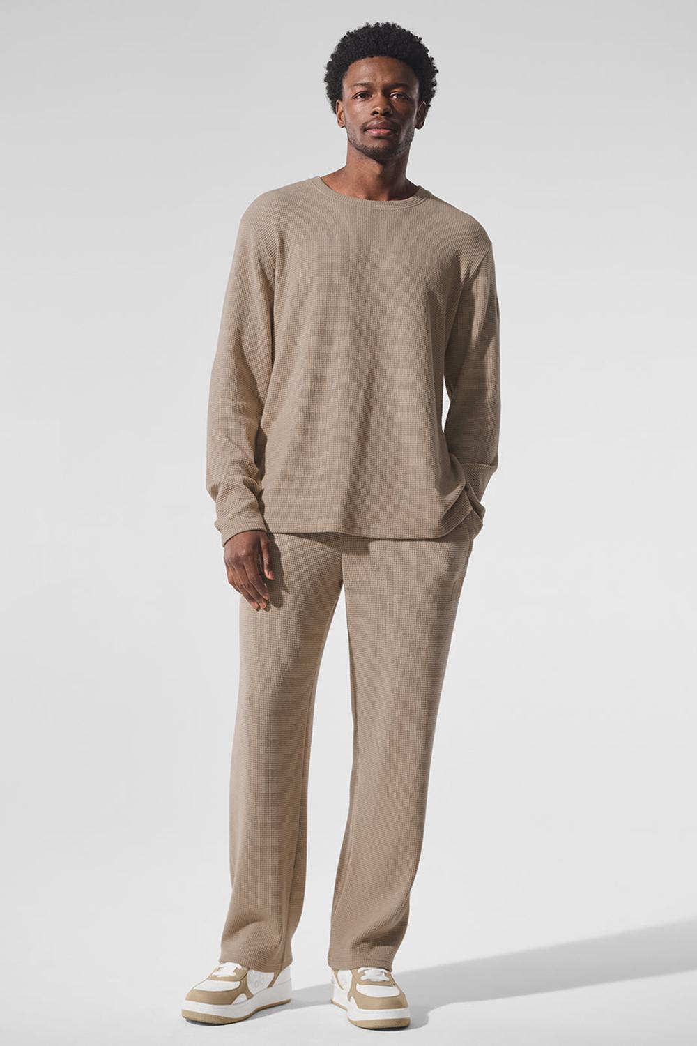 Pantalon Alo Yoga Elevate Waffle Straight Leg Hombre Gravel | Colombia  TNBM-04576