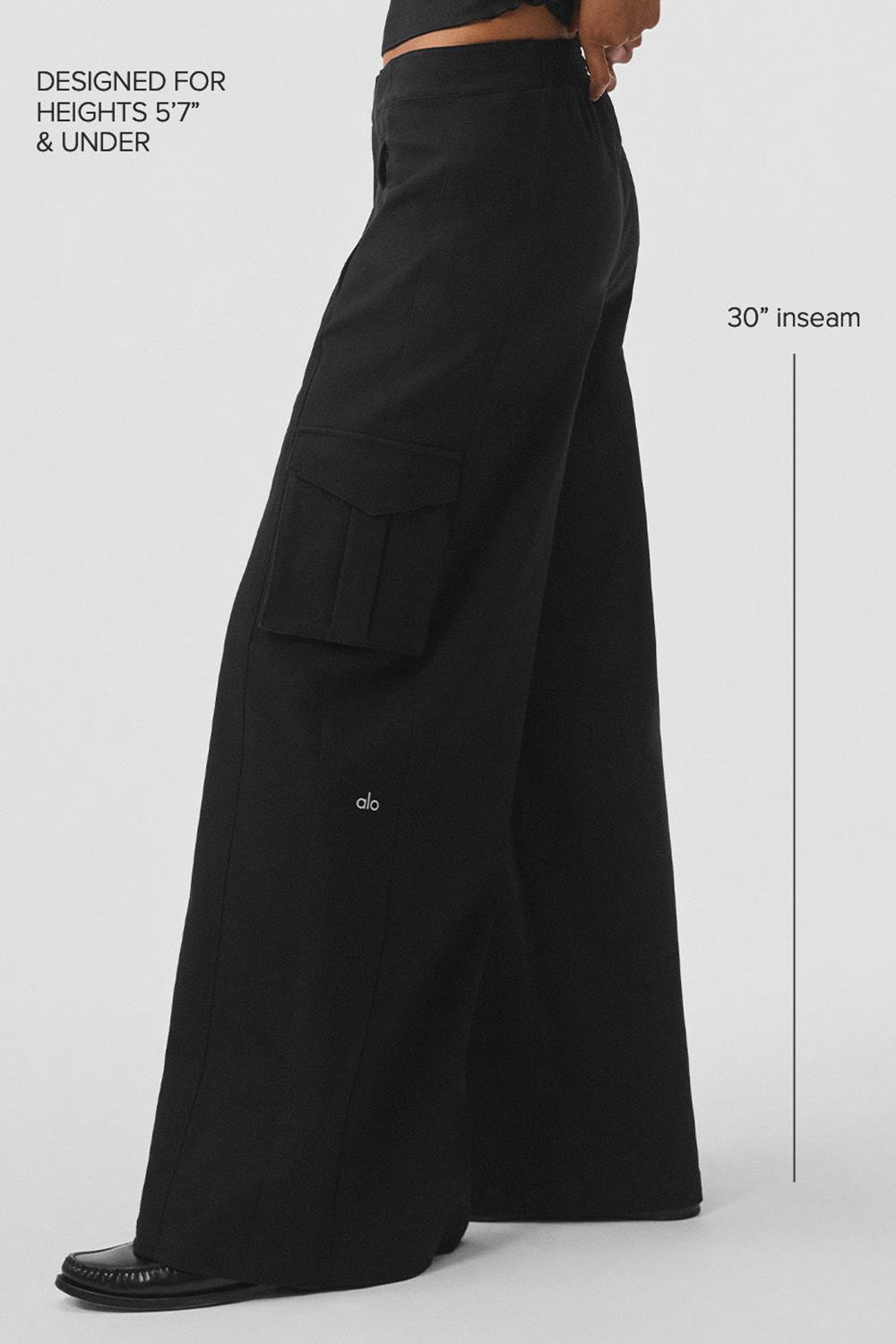 Pantalon Alo Yoga Show Off Cargo Wide Leg (Regular) Mujer Negras | Colombia  VNBL-61792