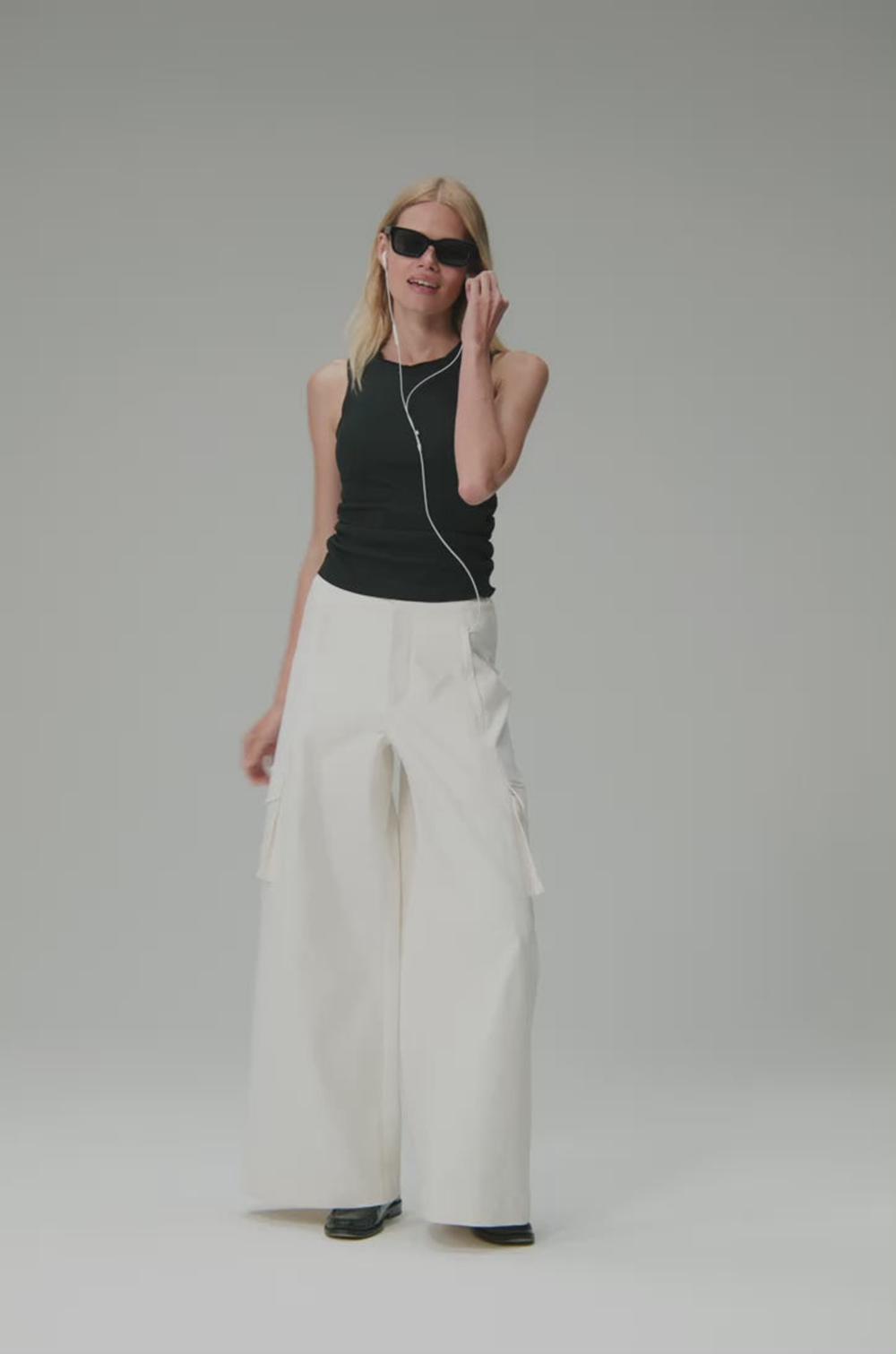 Pantalon Alo Yoga Show Off Cargo Wide Leg (Regular) Mujer Negras | Colombia  VNBL-61792