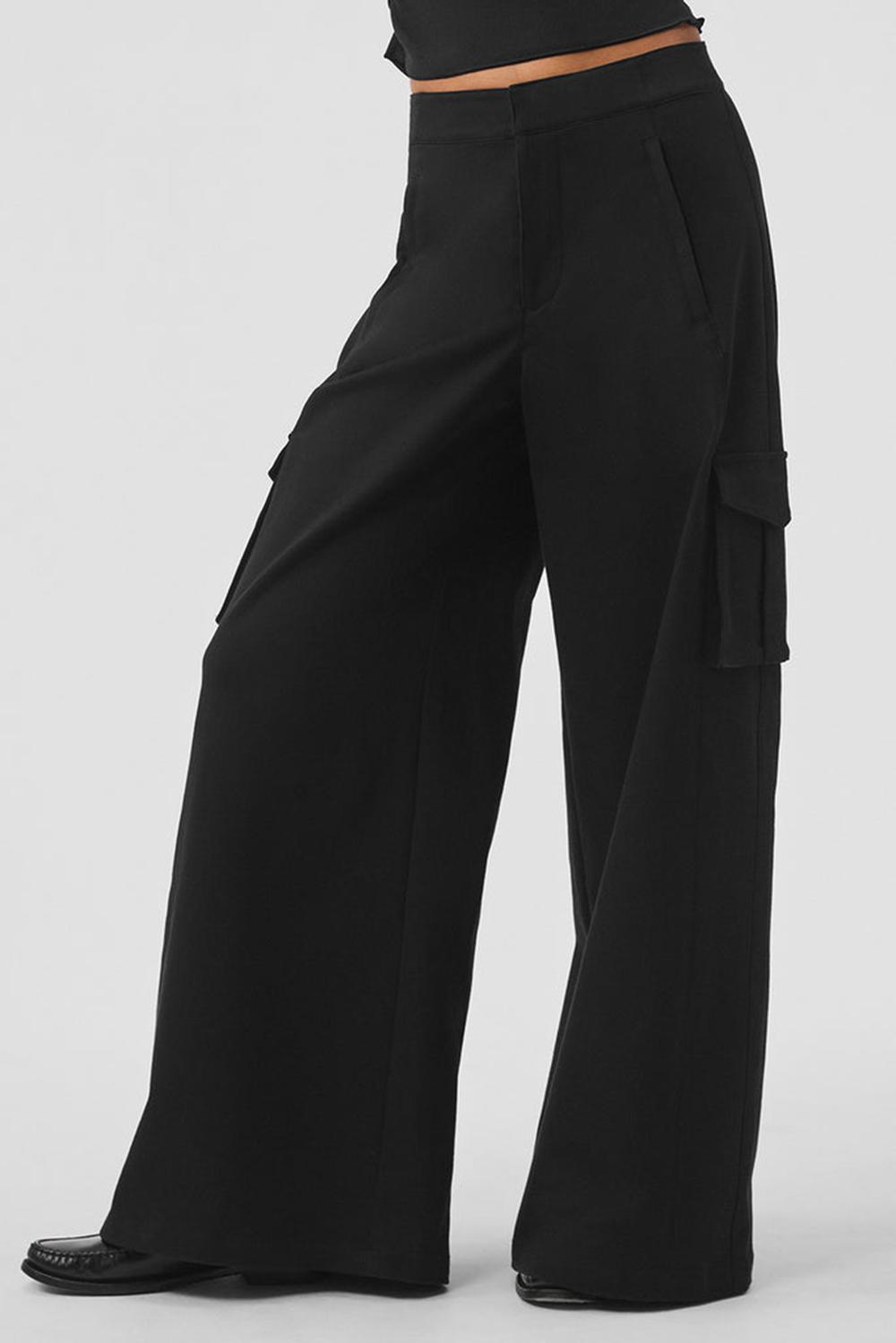 Pantalon Alo Yoga Show Off Cargo Wide Leg (Regular) Mujer Negras | Colombia  VNBL-61792