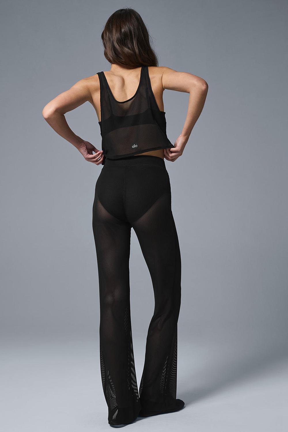 Pantalon Alo Yoga Striped Mesh Tropical Nights Flare Mujer Negras | Colombia  QEDT-67240