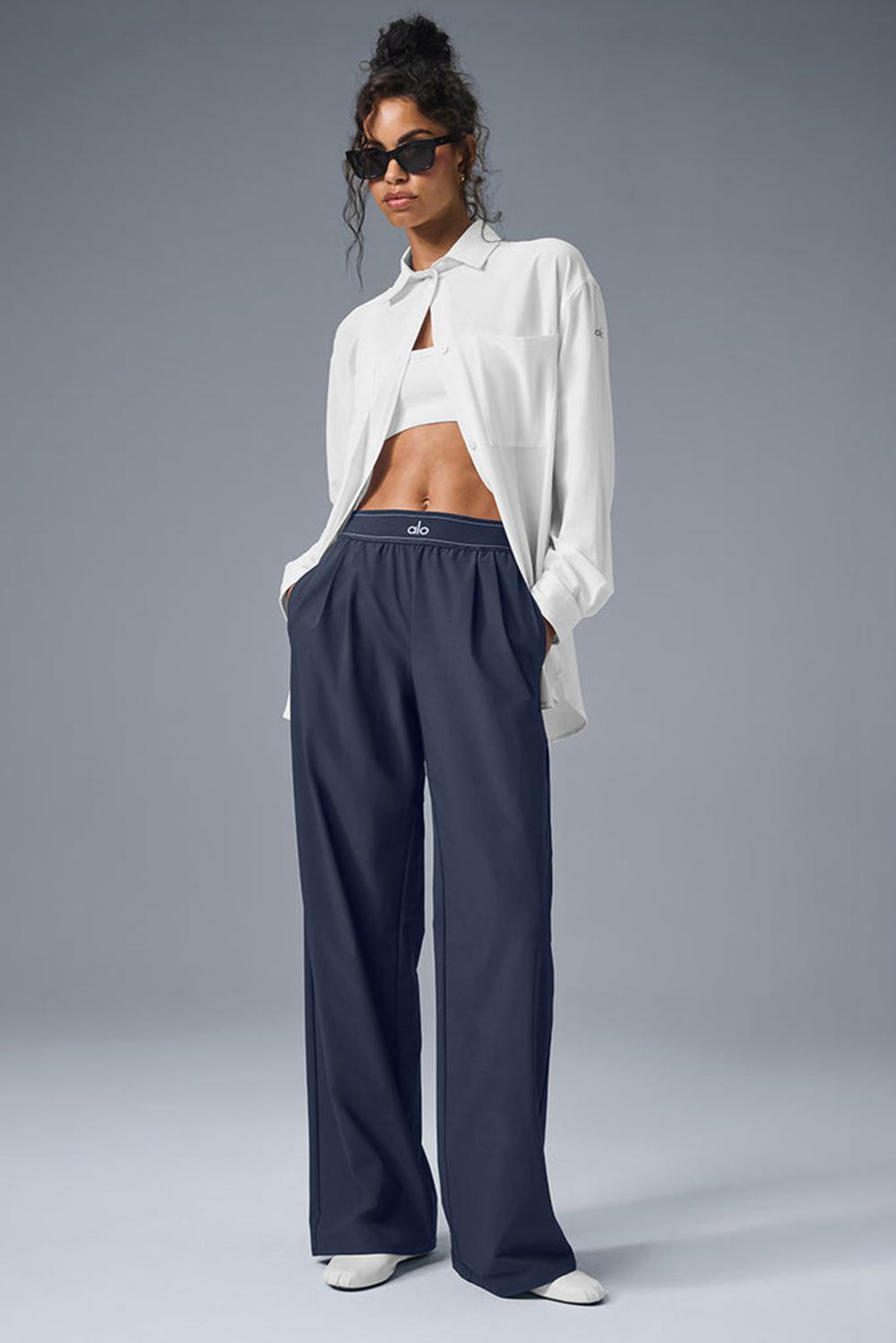 Pantalon Alo Yoga Suit Up (Long) Mujer Azul Marino | Colombia  MZGU-93725