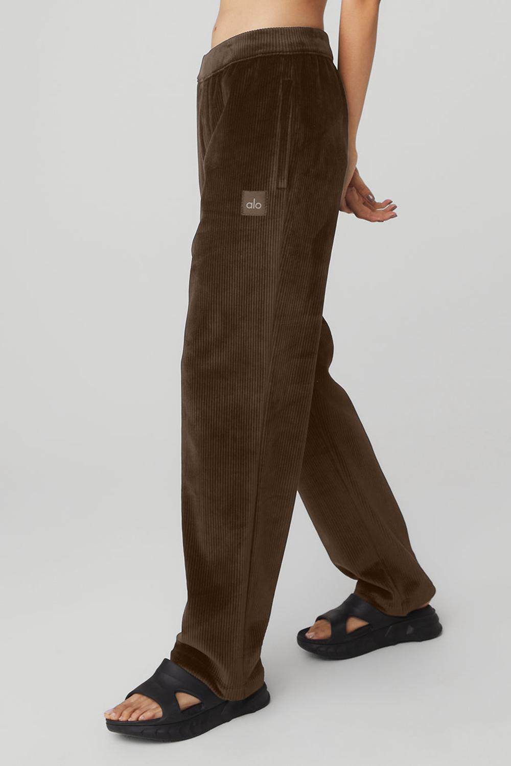 Pantalon Alo Yoga Velour Baller Mujer Espresso | Colombia  OKGL-90681