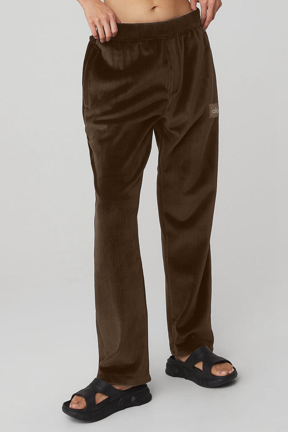 Pantalon Alo Yoga Velour Baller Mujer Espresso | Colombia  OKGL-90681