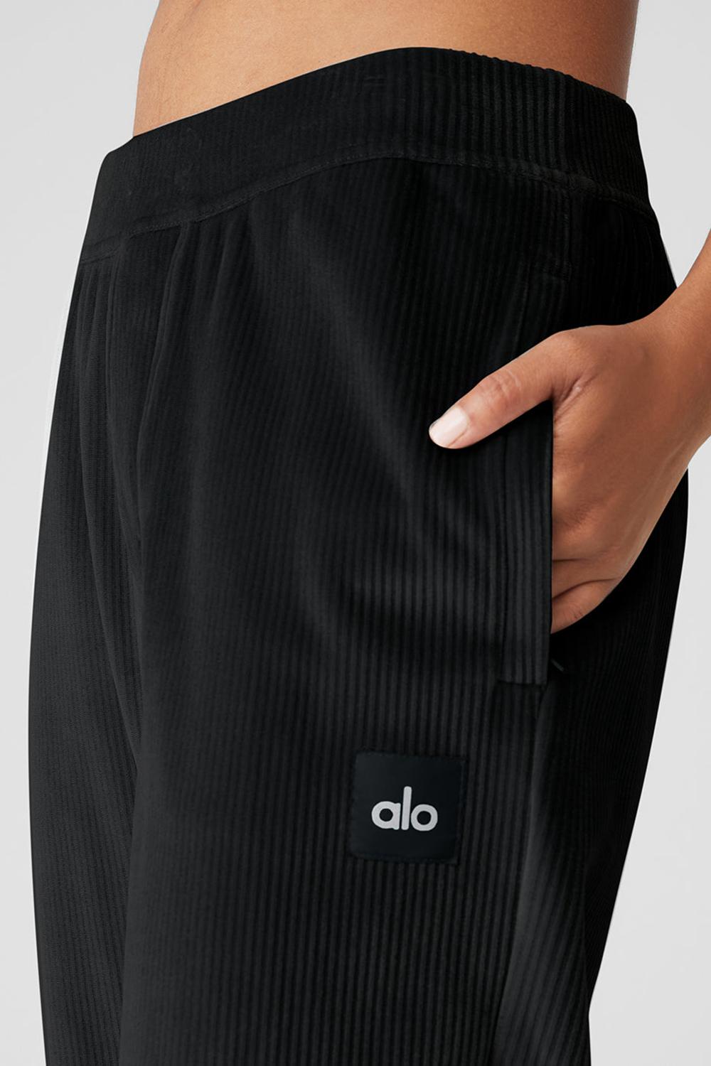 Pantalon Alo Yoga Velour Baller Mujer Negras | Colombia  RIOX-42075