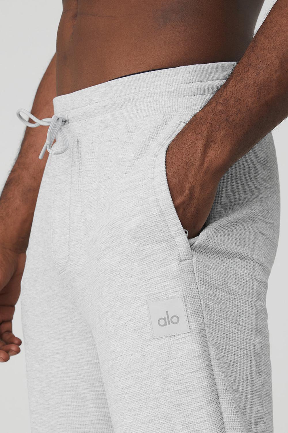 Pantalon Deportivo Alo Yoga Micro Waffle Fast Break Hombre Gris | Colombia  EMZR-81096