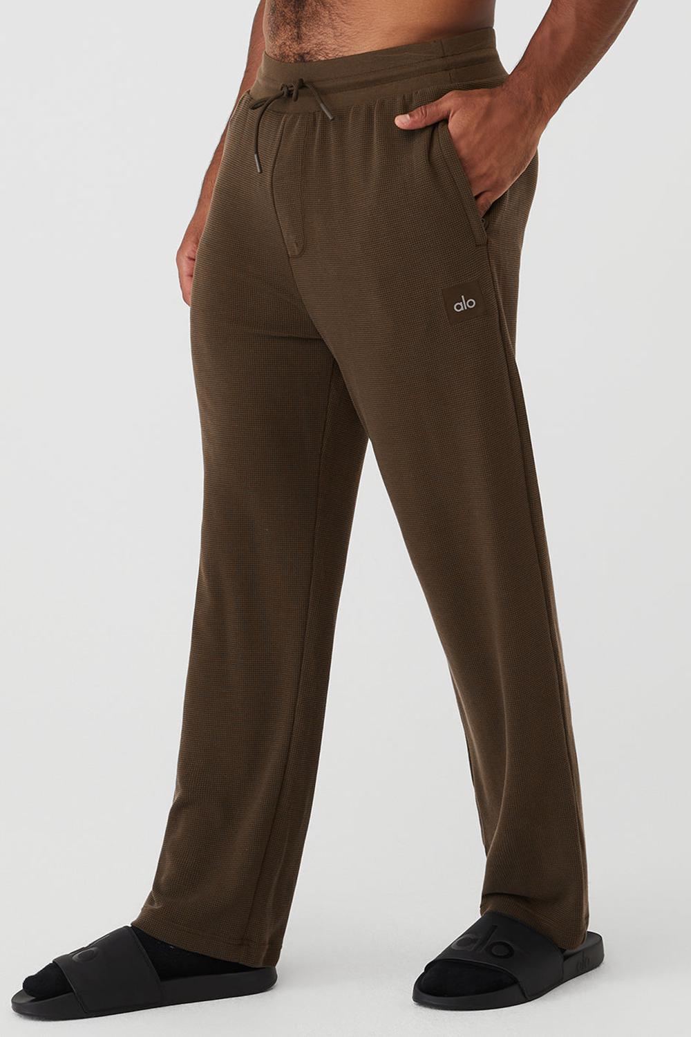 Pantalon Deportivo Alo Yoga Micro Waffle Fast Break Hombre Espresso | Colombia  DLIB-59061