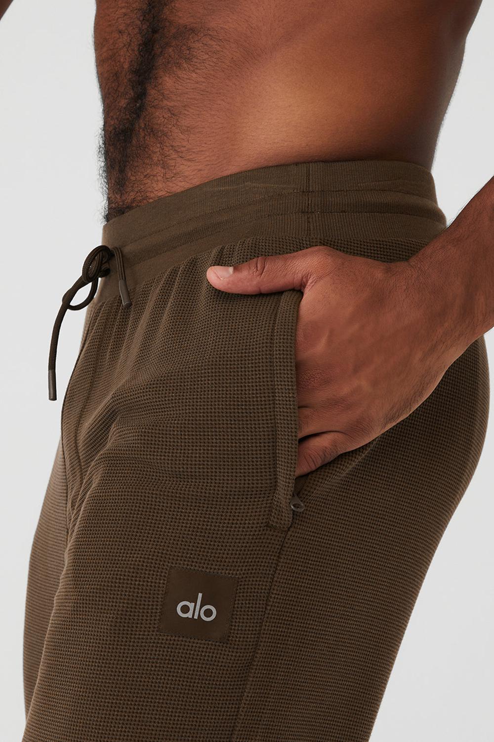 Pantalon Deportivo Alo Yoga Micro Waffle Fast Break Hombre Espresso | Colombia  DLIB-59061