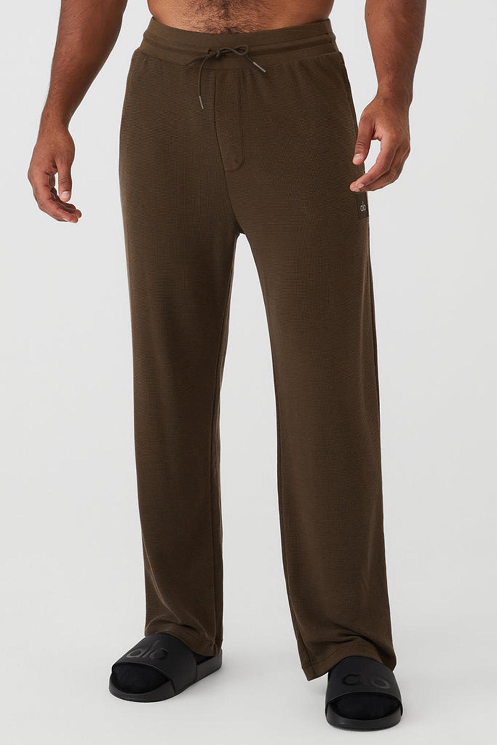 Pantalon Deportivo Alo Yoga Micro Waffle Fast Break Hombre Espresso | Colombia  DLIB-59061