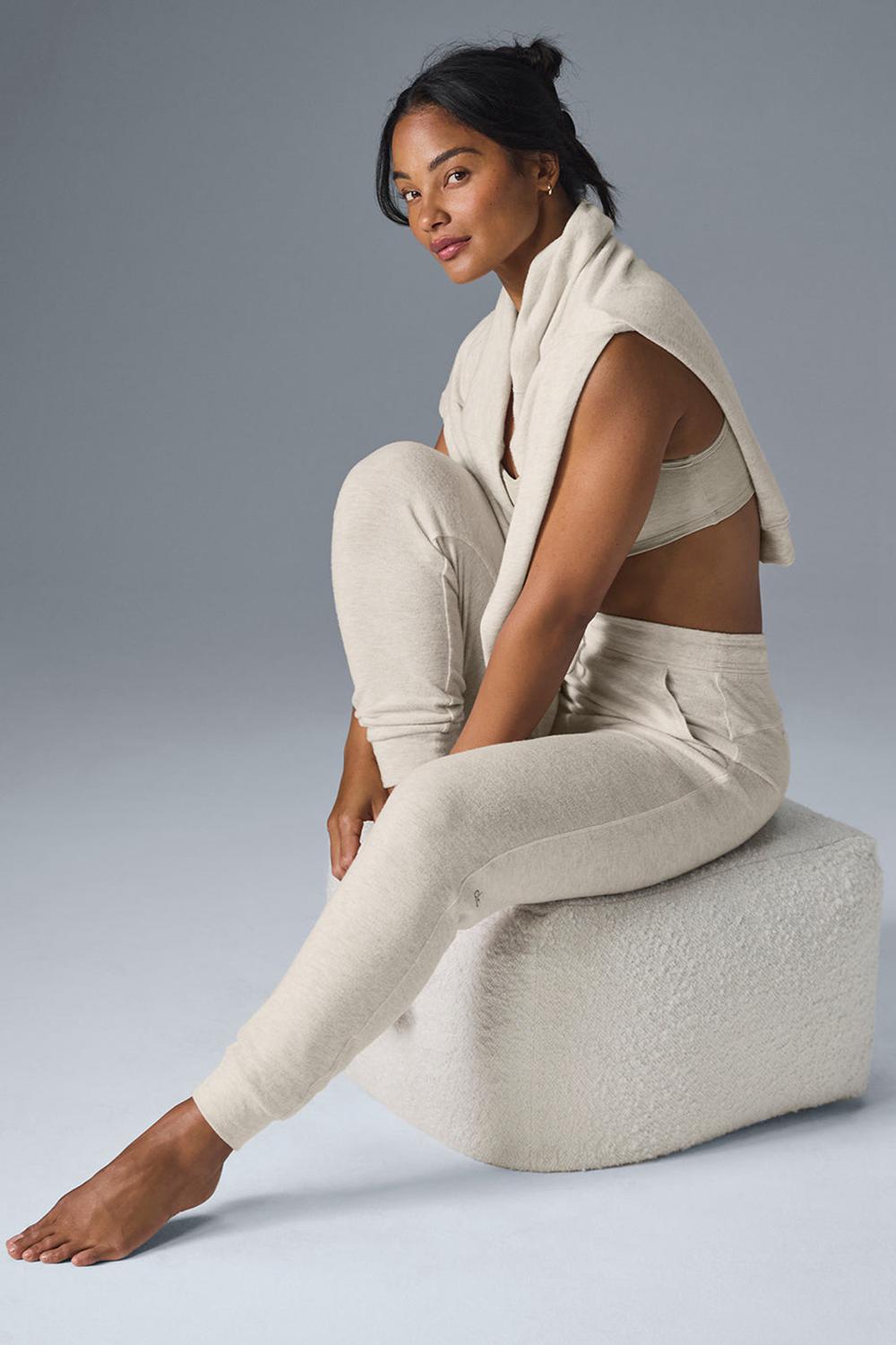 Pantalon Deportivo Alo Yoga Soho Mujer Oatmeal Heather | Colombia  IXLG-19824