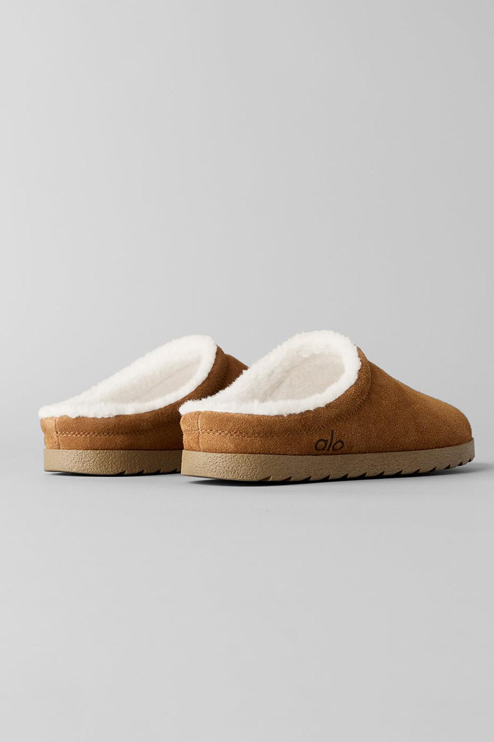 Pantuflas Alo Yoga Recovery Mujer Saddle / Ivory | Colombia  BUFT-09762