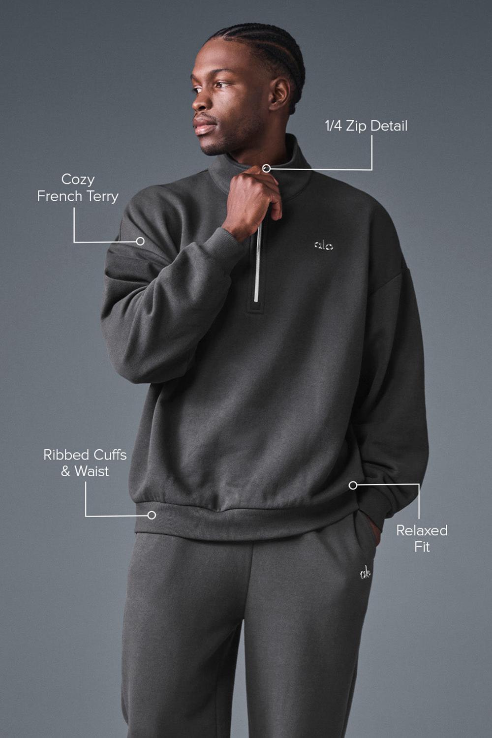 Pullover Alo Yoga Accolade 1/4 Zip Hombre Anthracite | Colombia  RYSQ-58642