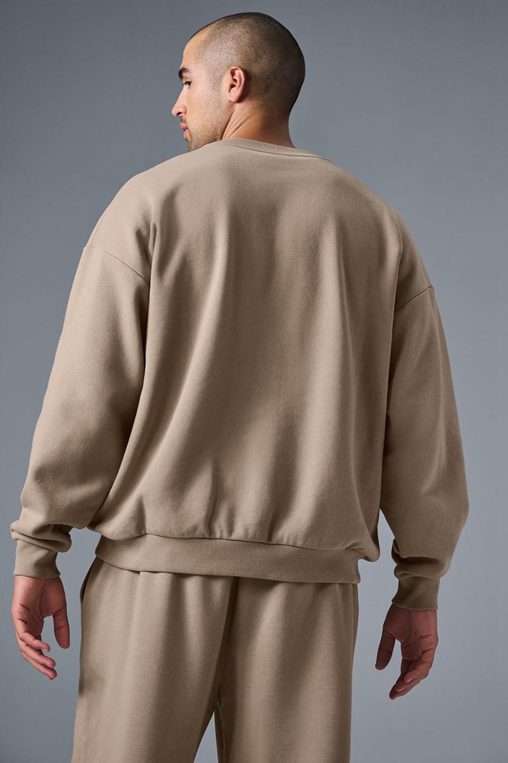 Pullover Alo Yoga Accolade Crew Neck Hombre Gravel | Colombia  BYMG-83475