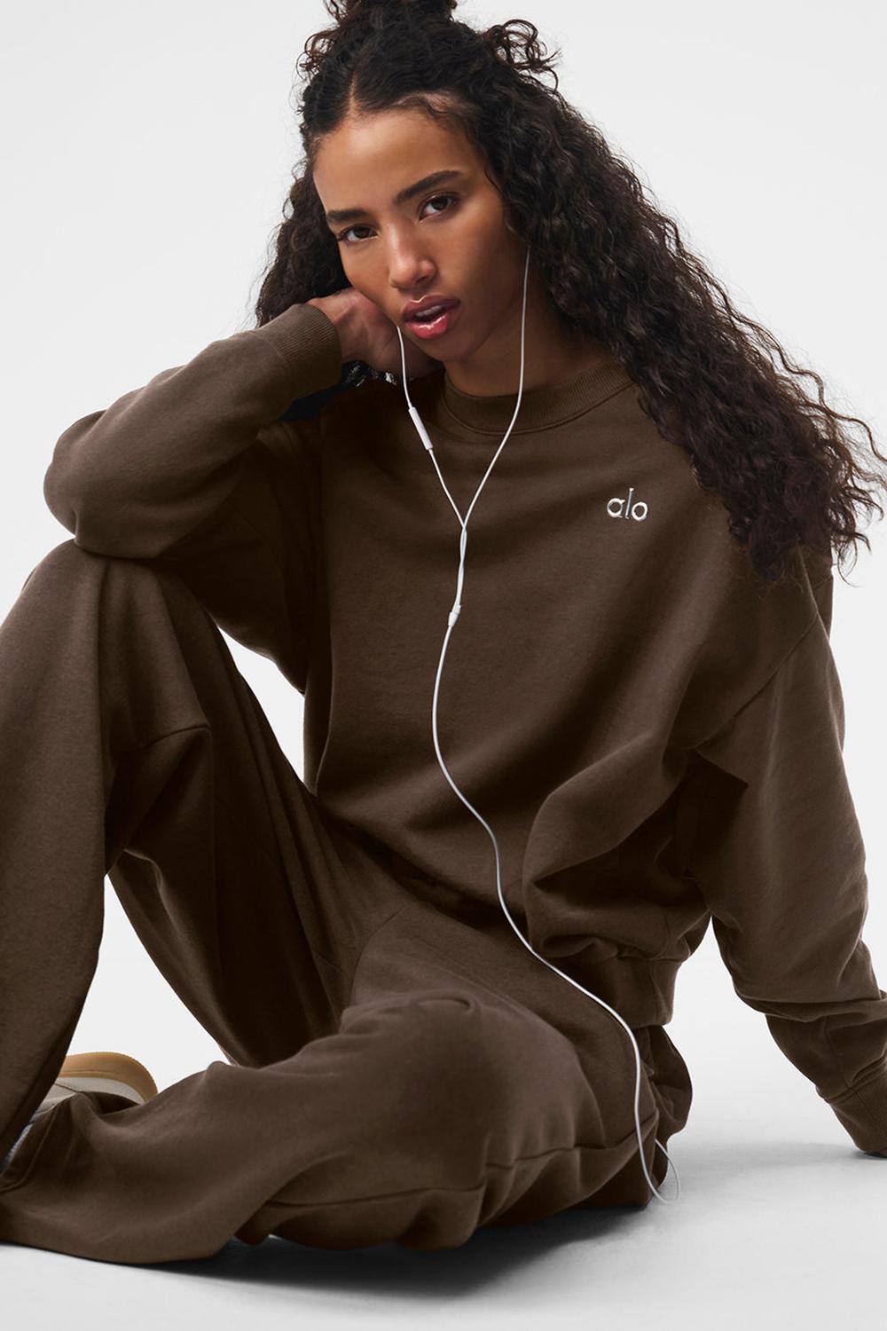 Pullover Alo Yoga Accolade Crew Neck Mujer Espresso | Colombia  APMY-23476