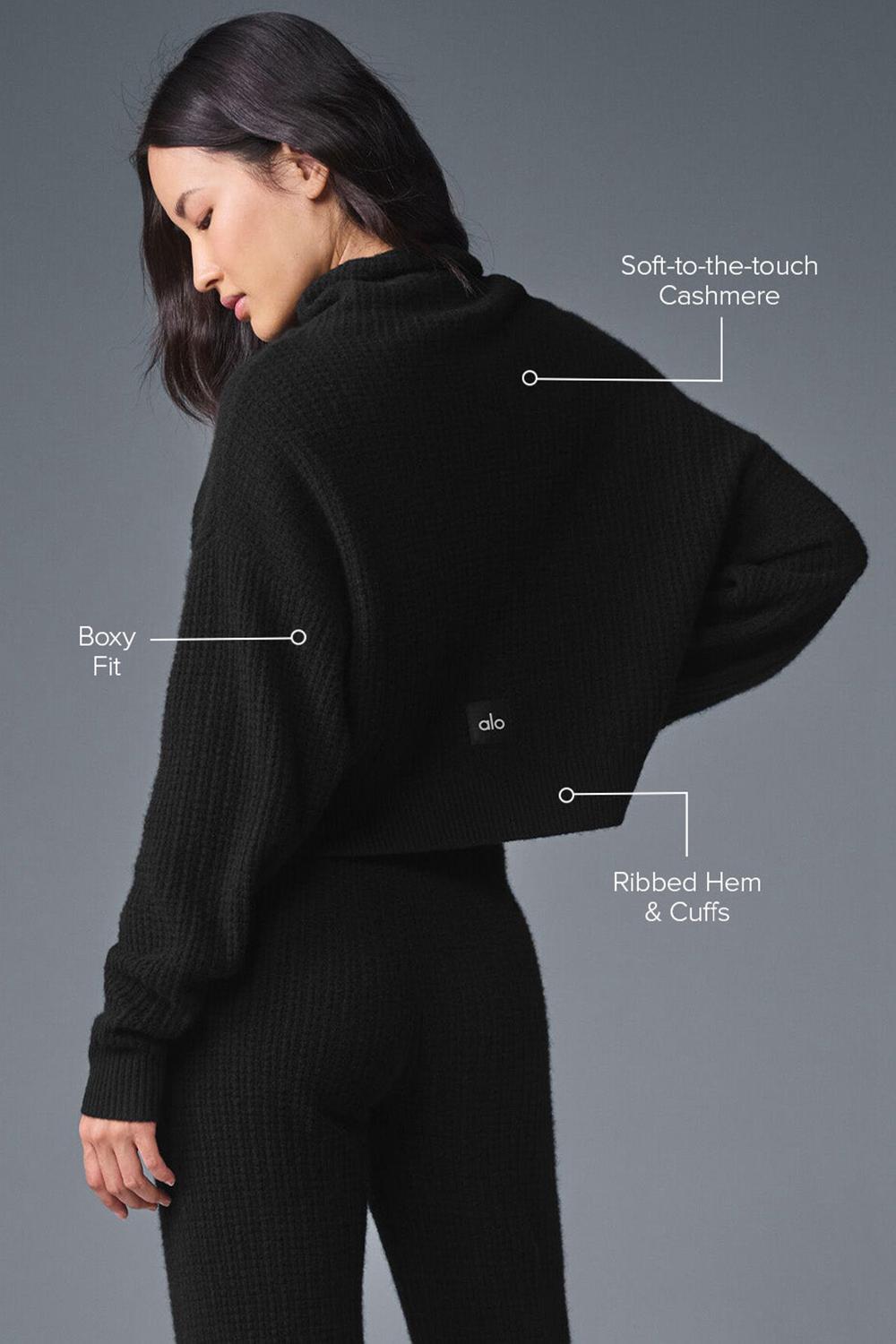 Pullover Alo Yoga Cashmere Plush Waffle Turtleneck Mujer Negras | Colombia  WRJS-07162