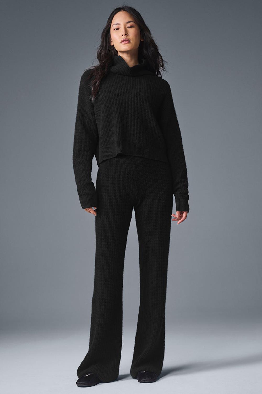 Pullover Alo Yoga Cashmere Plush Waffle Turtleneck Mujer Negras | Colombia  WRJS-07162