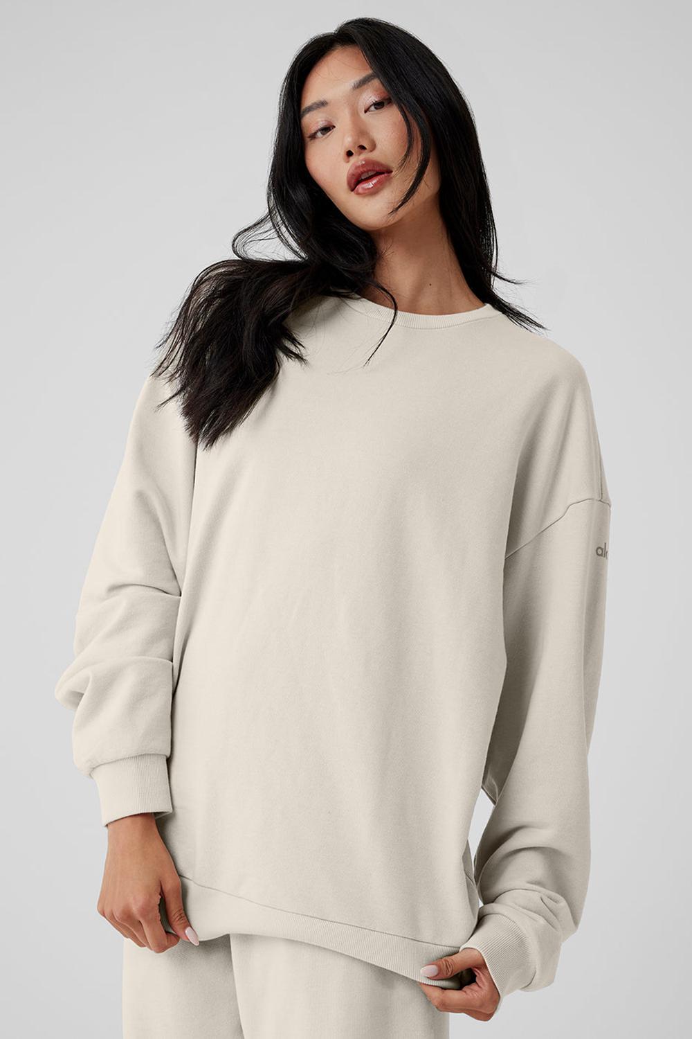 Pullover Alo Yoga Chill Crew Neck Mujer Bone | Colombia  FWAM-34795