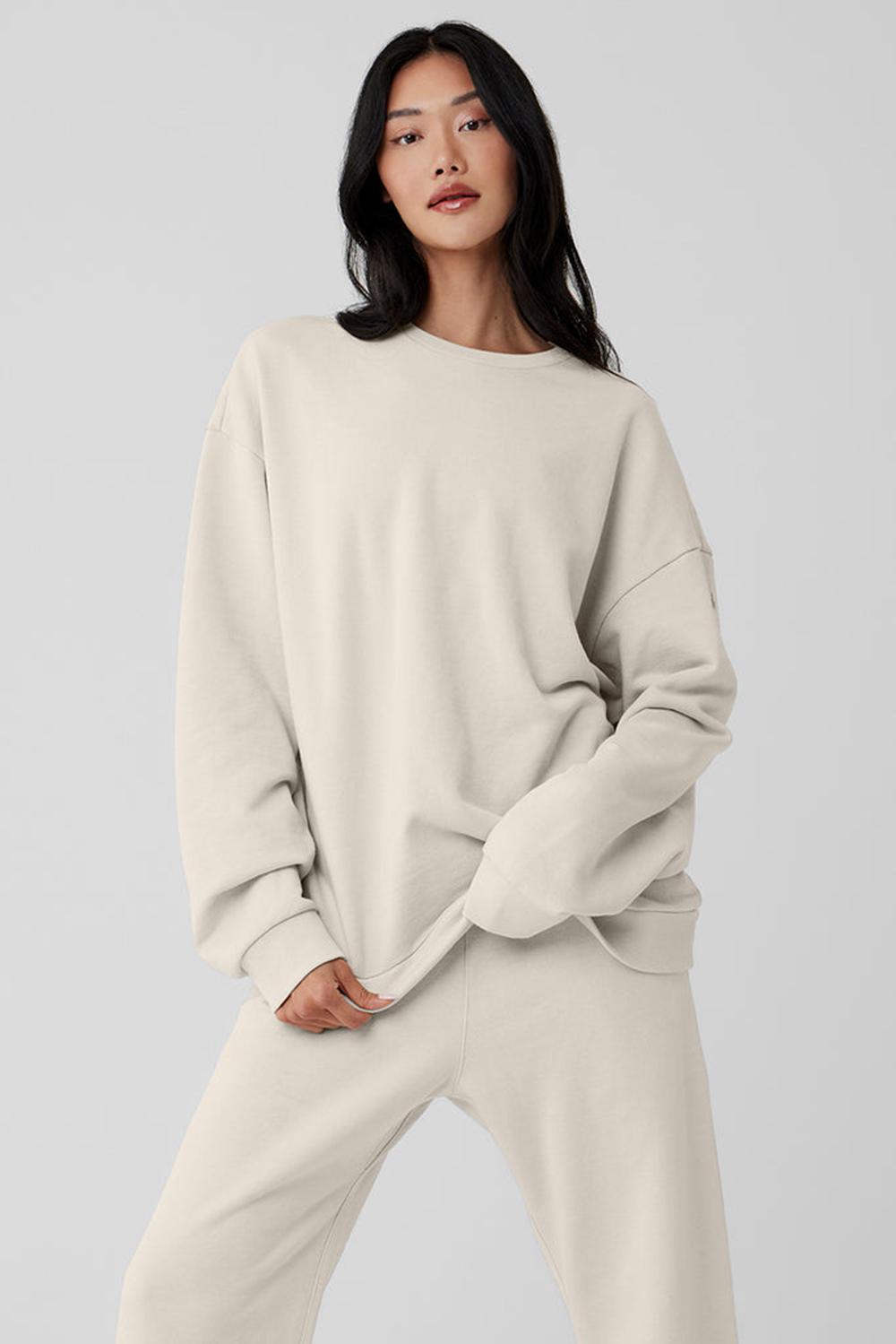 Pullover Alo Yoga Chill Crew Neck Mujer Bone | Colombia  FWAM-34795