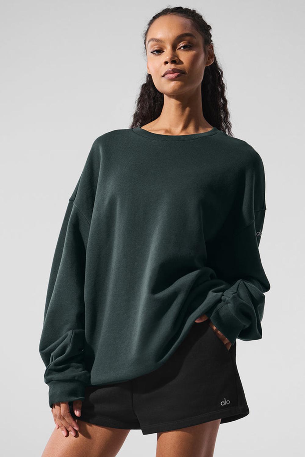 Pullover Alo Yoga Chill Crew Neck Mujer Verde | Colombia  VSNU-53716