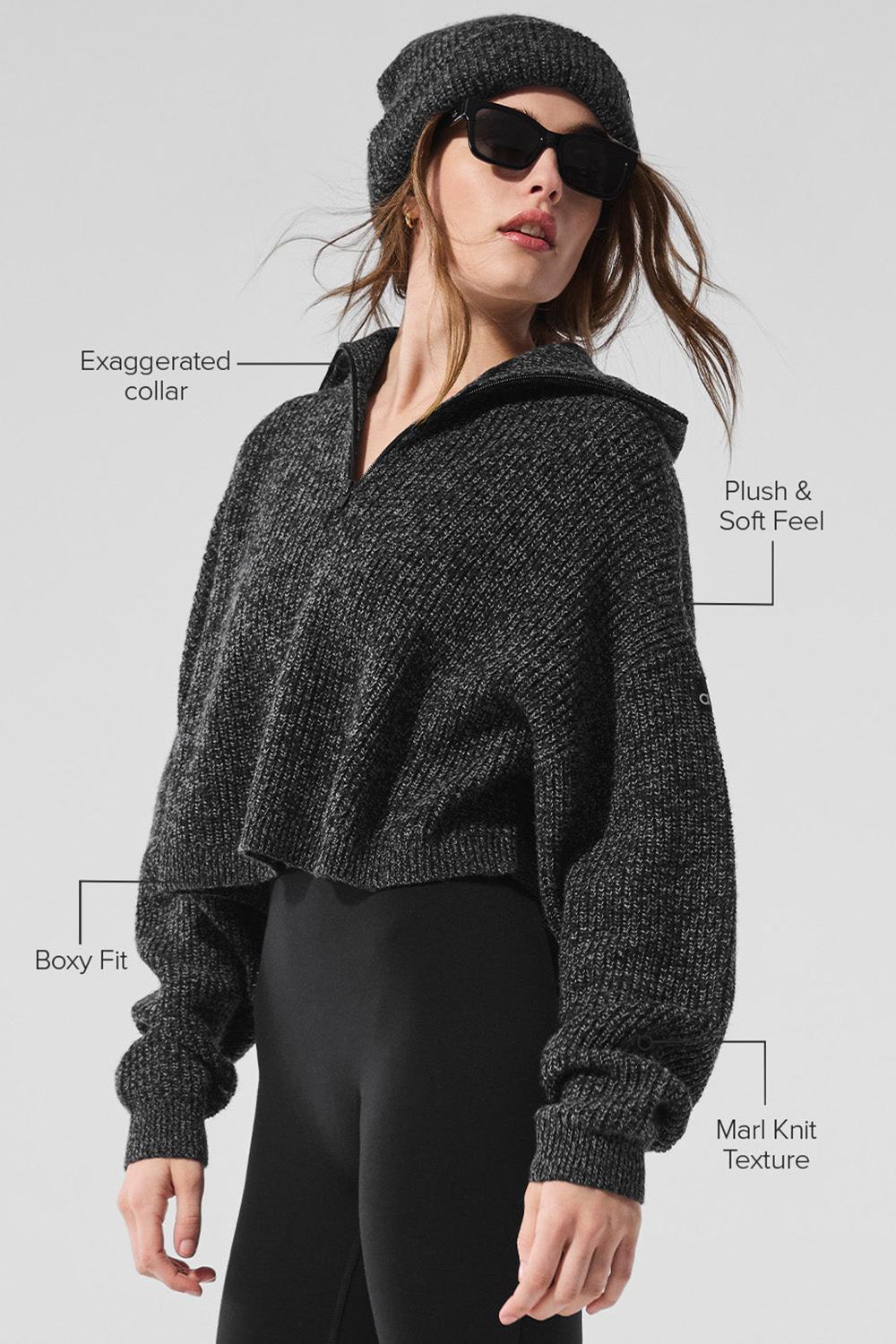 Pullover Alo Yoga Marl 1/4 Zip Mujer Negras | Colombia  FOEZ-14529