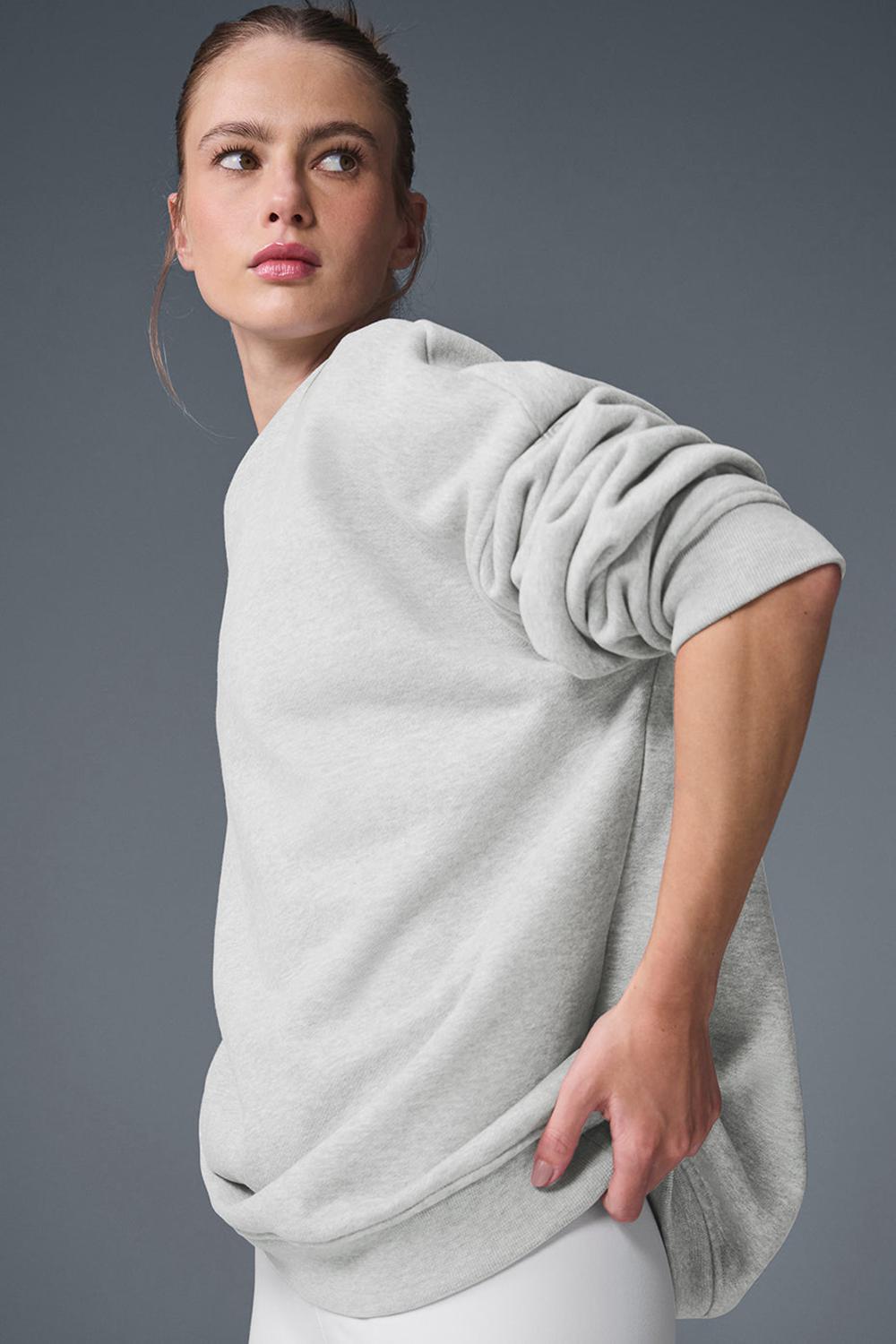 Pullover Alo Yoga Renown Heavy Weight Crew Neck Mujer Gris | Colombia  TOEG-79540