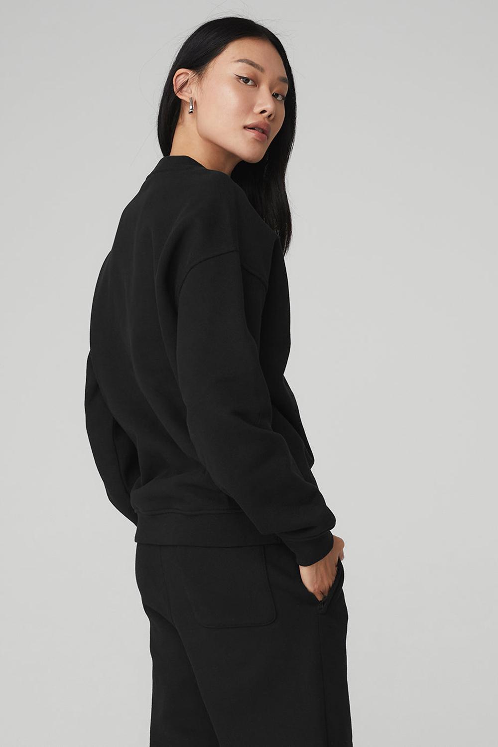 Pullover Alo Yoga Renown Heavy Weight Crew Neck Mujer Negras | Colombia  NQLC-37195