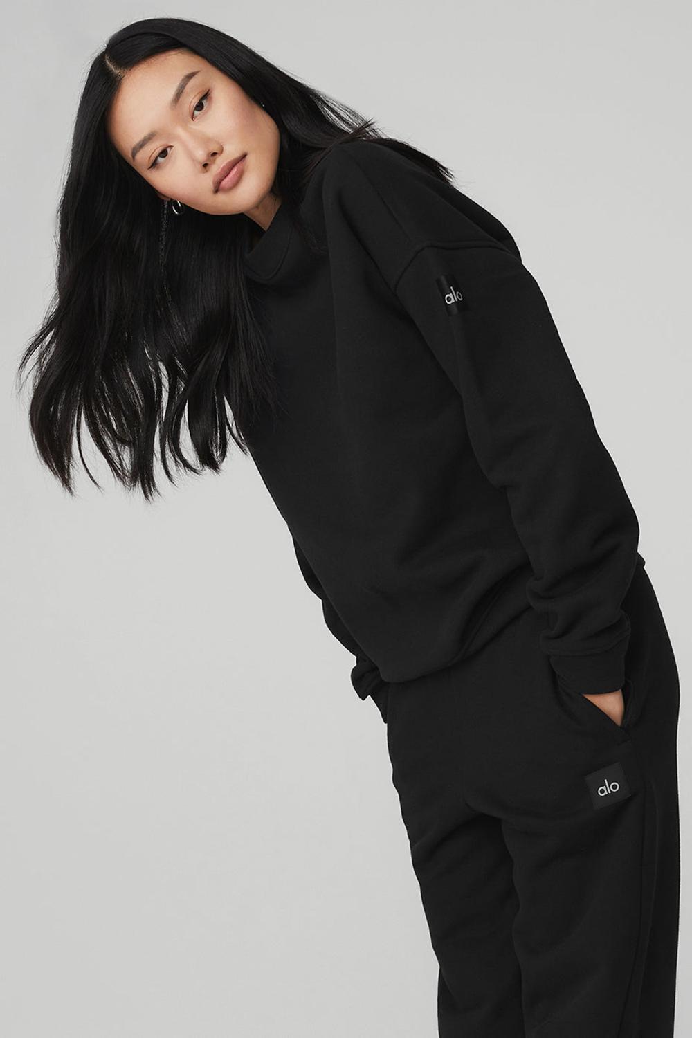 Pullover Alo Yoga Renown Heavy Weight Crew Neck Mujer Negras | Colombia  NQLC-37195
