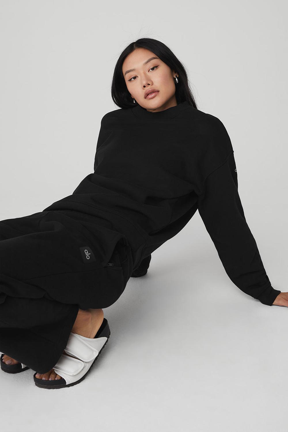Pullover Alo Yoga Renown Heavy Weight Crew Neck Mujer Negras | Colombia  NQLC-37195