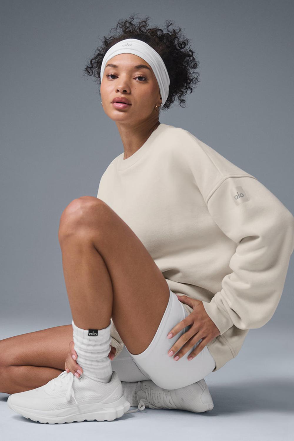 Pullover Alo Yoga Renown Heavy Weight Crew Neck Mujer Bone | Colombia  VJSI-18065