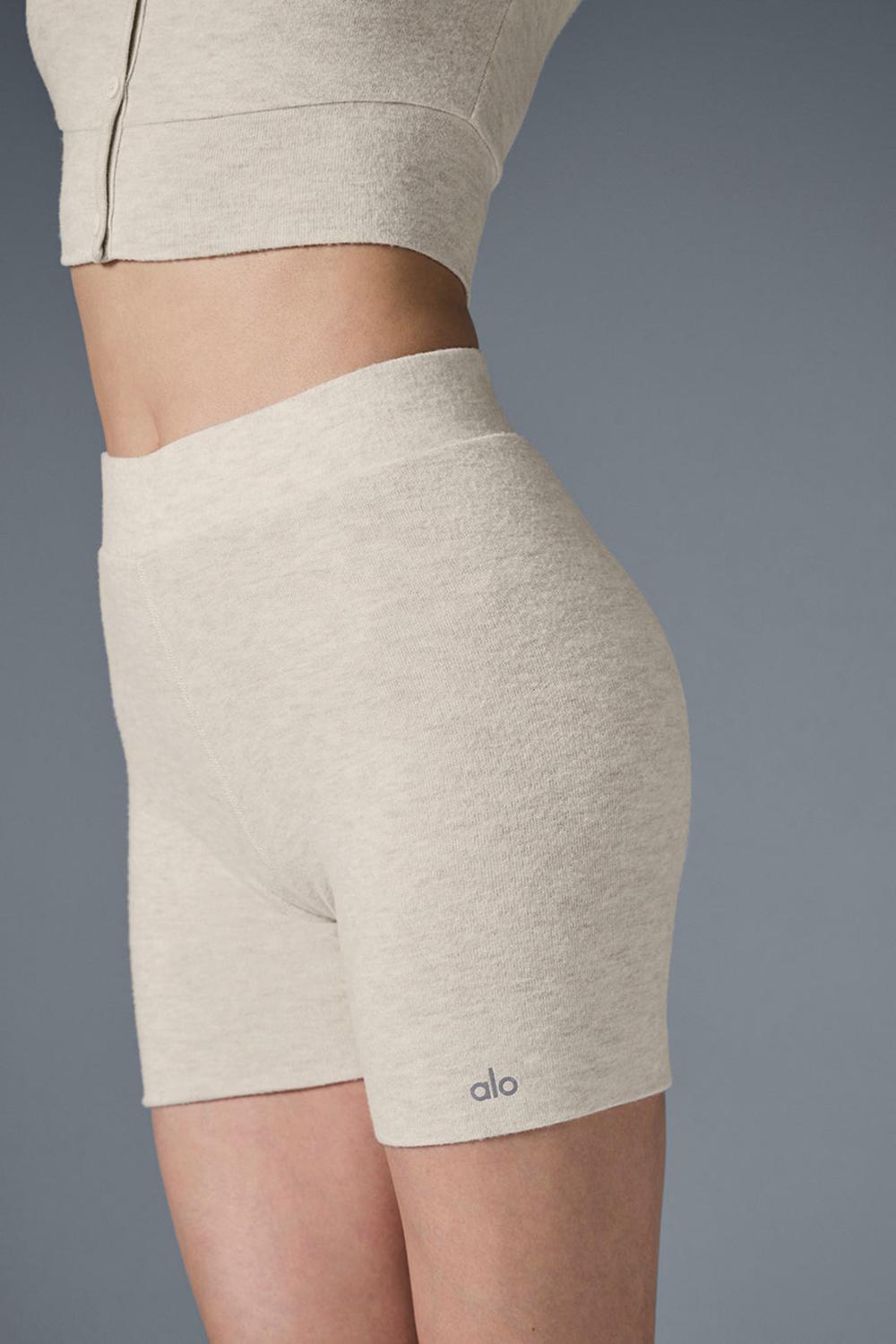 Short Alo Yoga Alolux High-Waist Me Time Mujer Oatmeal Heather | Colombia  HWCQ-04286