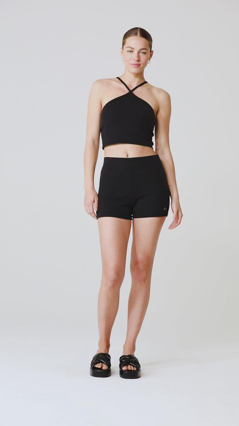 Short Alo Yoga Goddess Ribbed High-Waist Hot Mujer Negras | Colombia  VNXA-20653