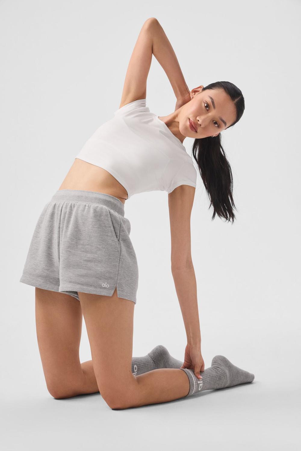 Short Alo Yoga Low Key Sweat Mujer Gris | Colombia  XFON-04912