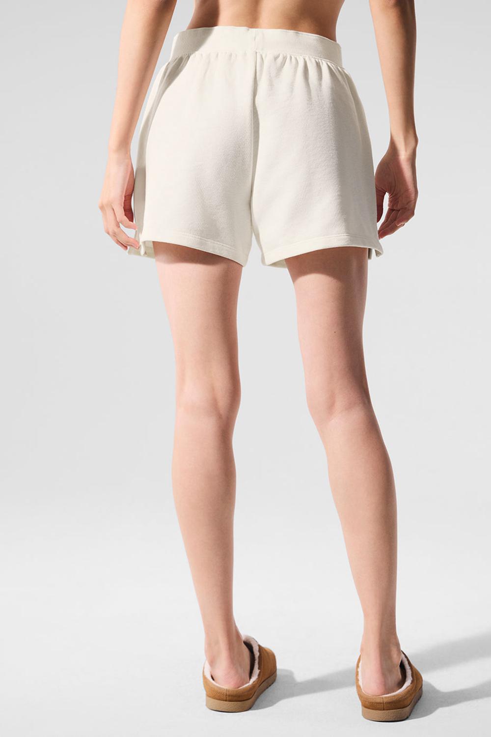 Short Alo Yoga Low Key Sweat Mujer Ivory | Colombia  GMTD-08653