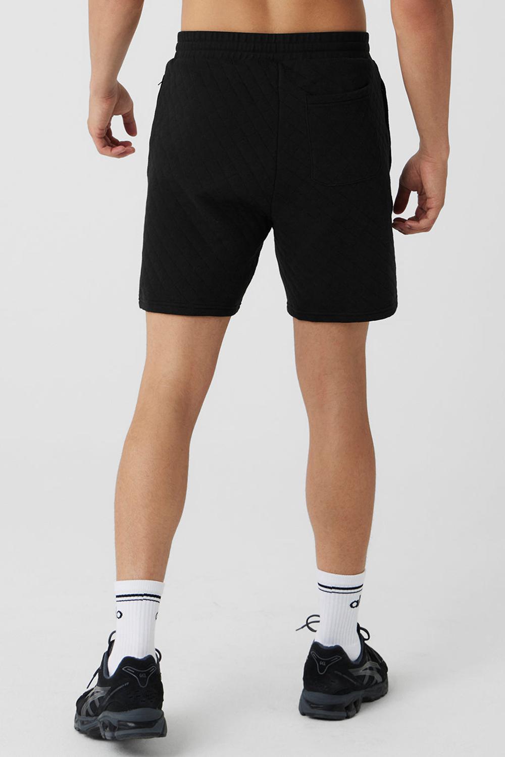 Short Alo Yoga Quilted Stadium Hombre Negras | Colombia  PNJR-15480