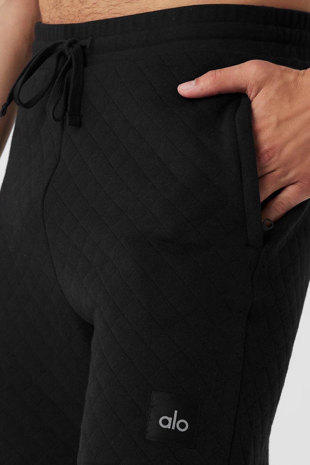 Short Alo Yoga Quilted Stadium Hombre Negras | Colombia  PNJR-15480