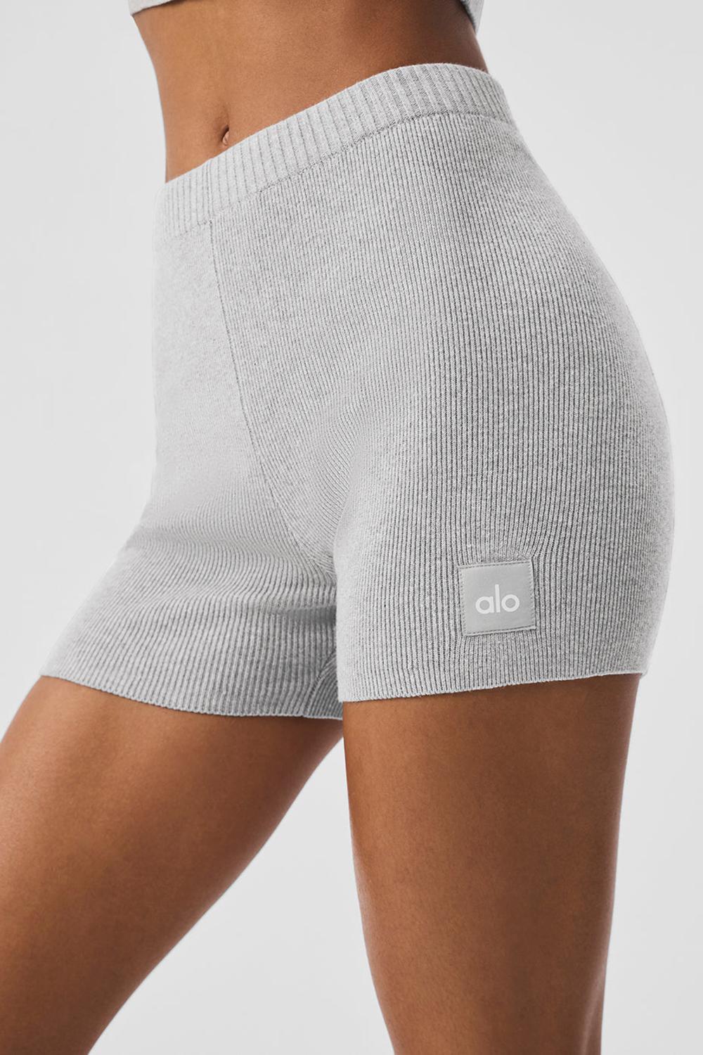 Short Alo Yoga Scholar Knit High-Waist Mujer Gris | Colombia  VZKN-53678