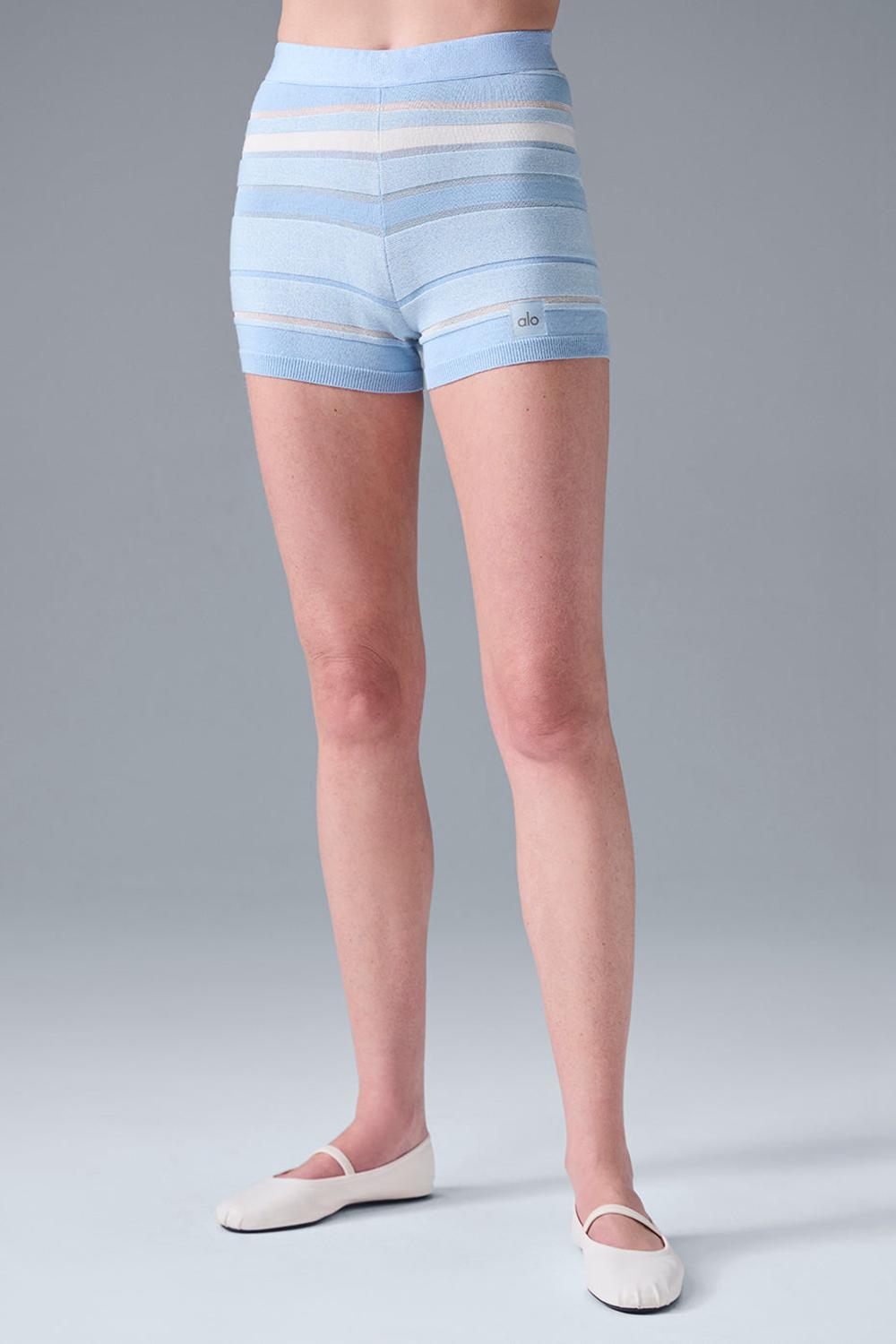 Short Alo Yoga Sport Play High-Waist Knit Mujer Azules | Colombia  NACB-71609