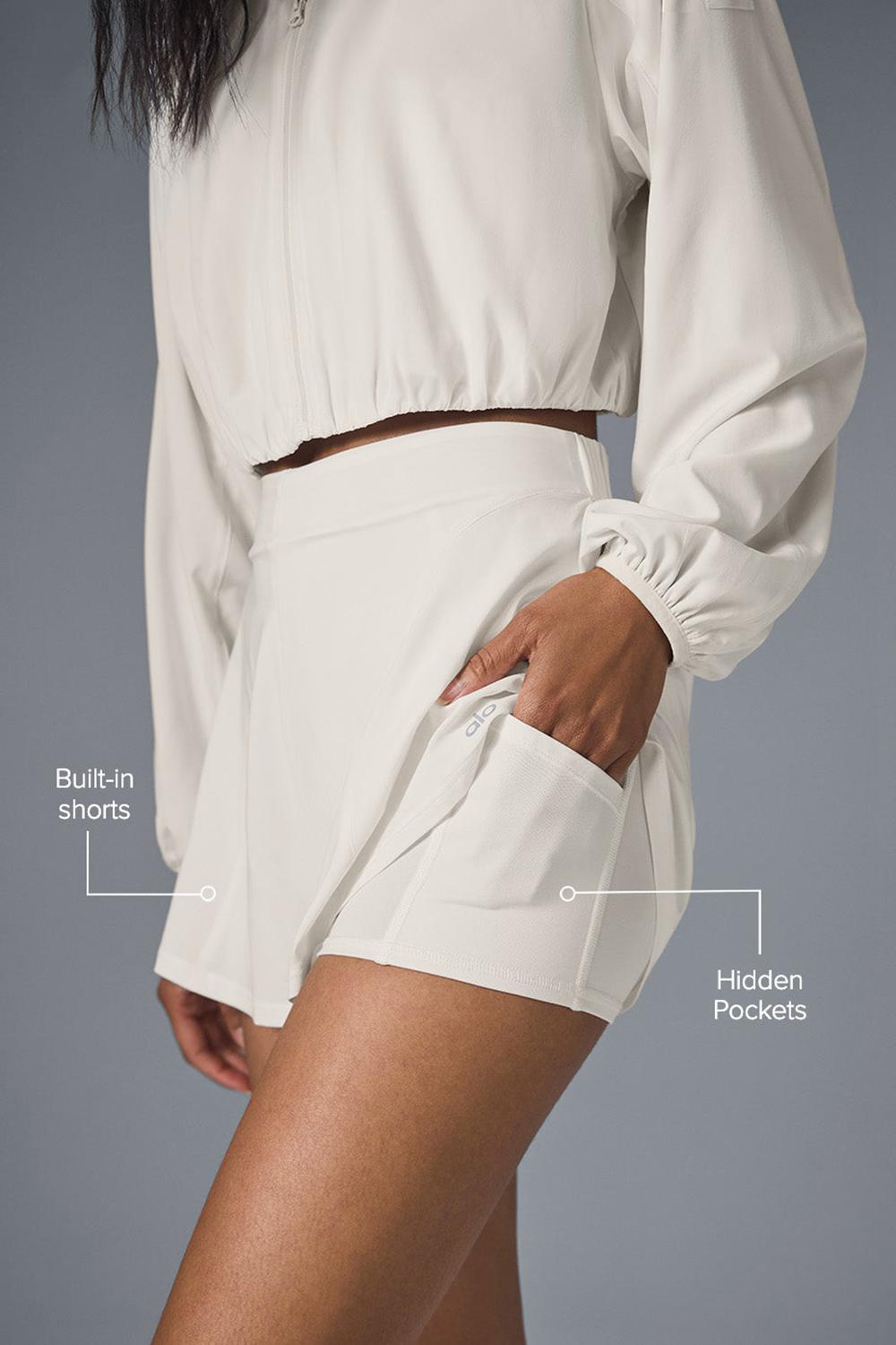 Short Alo Yoga Tiebreaker Mujer Ivory | Colombia  FZLO-02957
