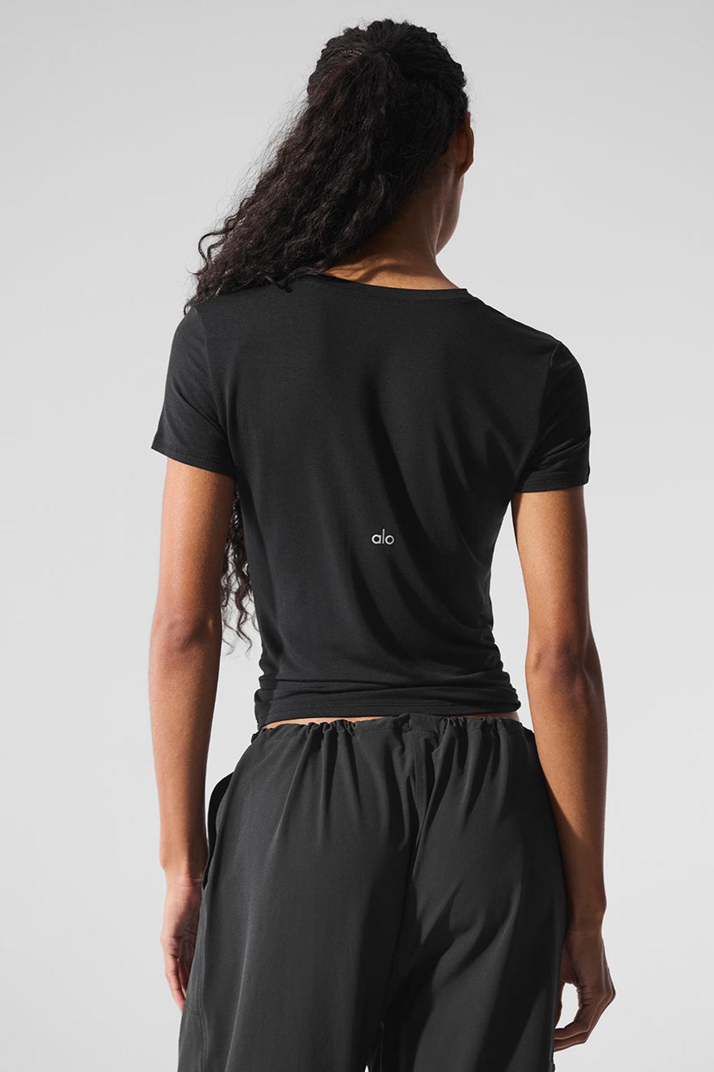 Short Sleeve Alo Yoga All Day Mujer Negras | Colombia  NMEG-89651