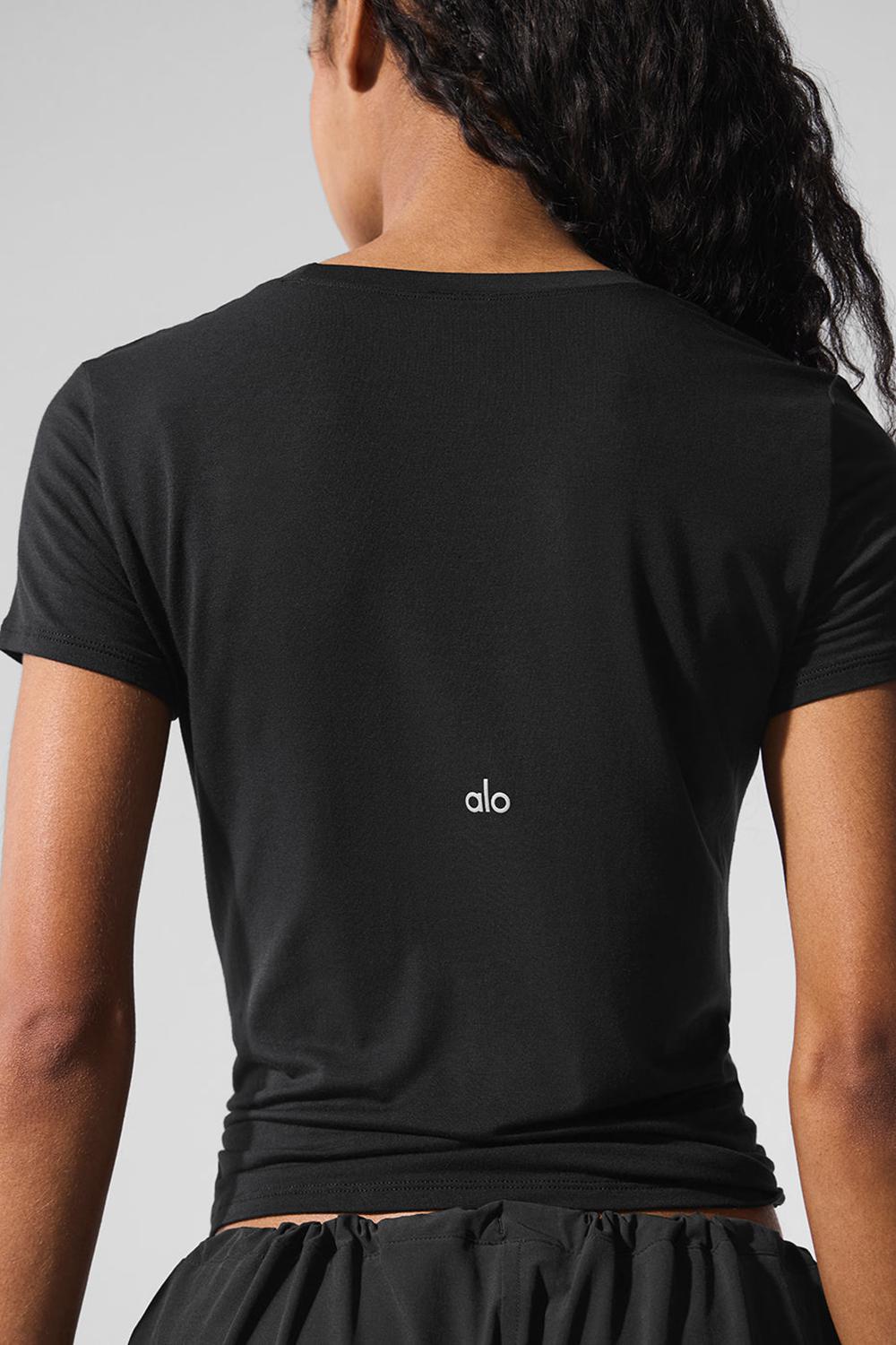 Short Sleeve Alo Yoga All Day Mujer Negras | Colombia  NMEG-89651