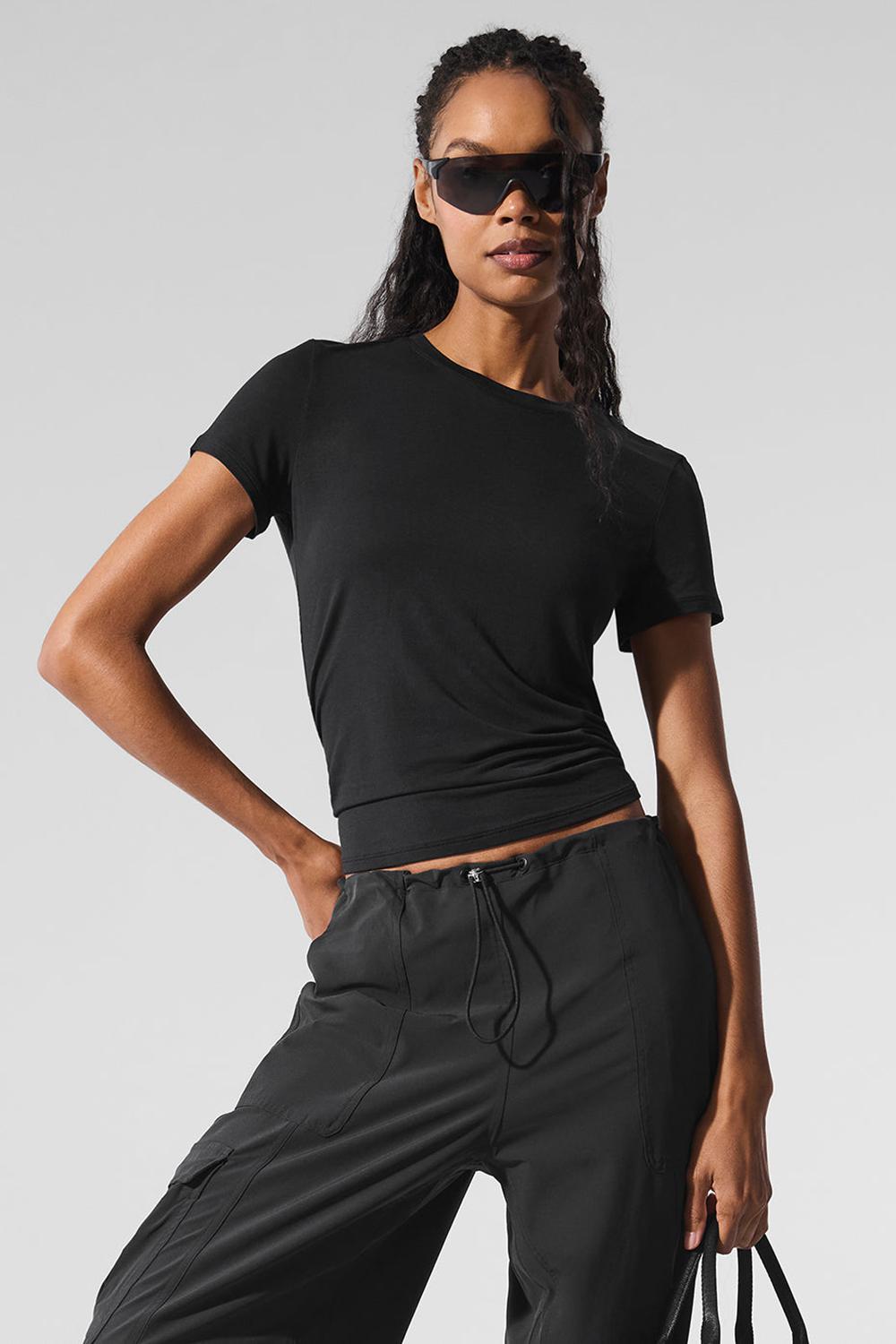 Short Sleeve Alo Yoga All Day Mujer Negras | Colombia  NMEG-89651